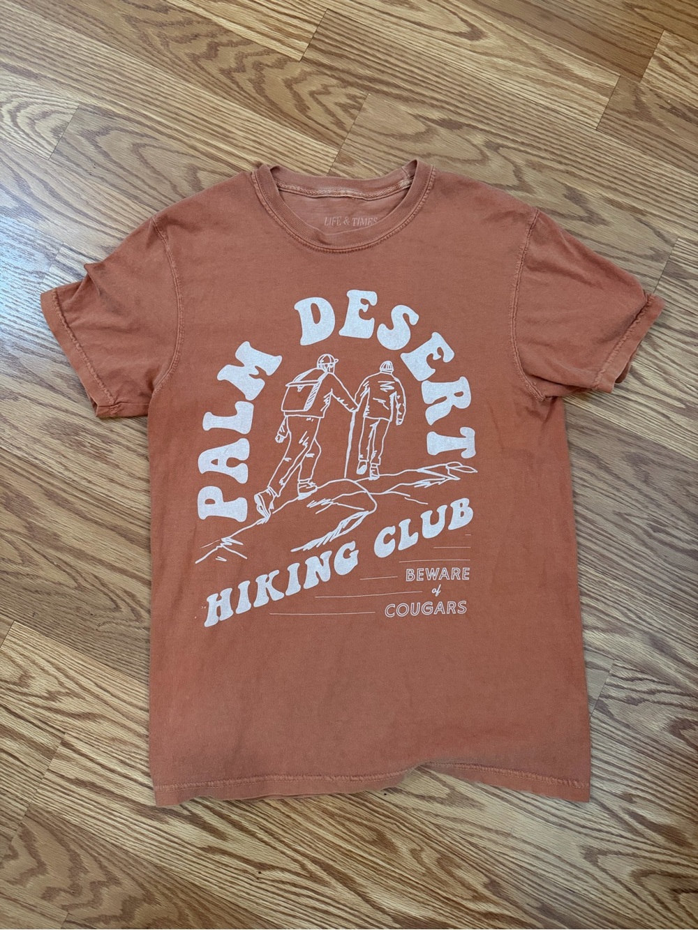 Parks Project kind of vibe Rust Orange "Palm Desert Hiking Club" Short Sleeve